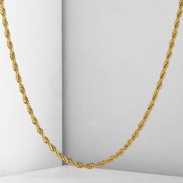 Chains Twisted Rope Necklace Womens Mens Chain Yellow Gold Filled GF 2mm GN445