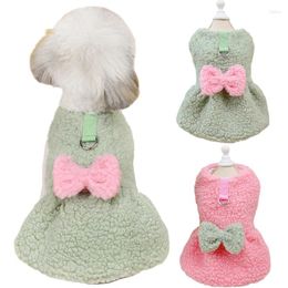 Dog Apparel Winter Warm Dress Puppy Fleece Skirt For Small Medium Dogs Cats Clothes Pet Princess Vest Chihuahua Yorkie Poodle Costumes