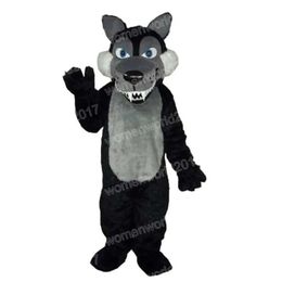 Halloween Black Wolf Mascot Costume Unisex Cartoon Character Outfits Suit Adults Size Outfit Birthday Christmas Carnival Fancy Dress