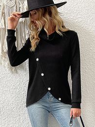 Vänd huvuden med denna fashionabla och eleganta solida färg stickade pullover topptröja för kvinnor perfekt för en chic och avslappnad look AST380981