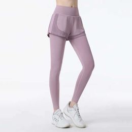 2024 Lu Lu Pant Yoga Lemon Women PLu s Size Gym Sports Leggings Pockets Sportswear Push Up Fitness Pants Active Wear Tights Alo Running Athletic