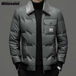 Men's Down Parkas Winter Jacket for Men New Fur Collar Short Down Coat Casual Slim Thickened Windproof Warm Snow Coats Korean Fashion Streetwear Q231024