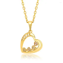 Pendant Necklaces Japanese And Korean Fashion Heart Shaped Hollow Version Small Market Design Sweet Love For Women