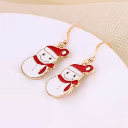 Stud Earrings Christmas Festival Women Cute Snowman Elk Tree Alloy Pendant Girls Creative Drop Jewellery