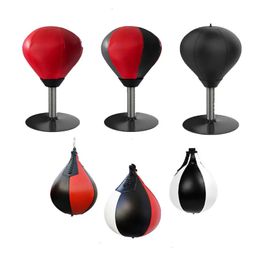 Punching Balls 1pc Boxing Training Ball PU Reaction Speed Pear shaped Bag Muay Thai Fitness Exercise Equipment 231024