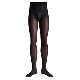 Men's Socks Sexy Men Pantyhose Ultra-thin Sheer Shiny Stockings Tights Transparent Underwear Plus Size Winter Thermal Bottom Wear Gay Pants