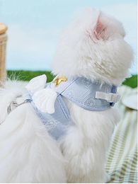 Dog Collars Lovely Angel Wing Harness And Leash Set For Small Medium Puppy Cat Pet