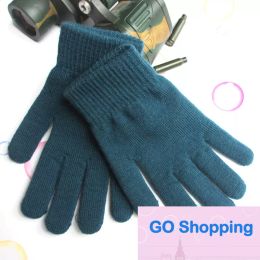 Wholesale Solid Colour warm Knitted Finger Gloves Candy Colours mens women Knitted Full Stretch Mittens adult bike cycling