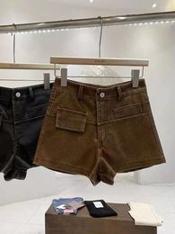 Women's Shorts Vintage For Women Casual Streetwear Korean Fashion Wide Leg Button Slim 2023 Autumn Winter High Waisted
