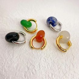 Hoop Earrings Bulk Sale 10 Pairs Compact Detachable Gold-plated Polished In Rough Stone Earring