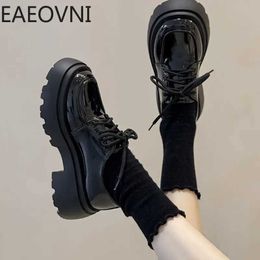 Platform Women Mary Jane Shoes Fashion Shallow Lace Up Ladies Casual Outdoor Thick Heel Shoe 231024