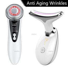 Face Massager Anti Aging Prevent Wrinkle Remover Neck Lift Device LED Pon Therapy EMS RF Skin Rejuvenation Tighten Care Tools 231023