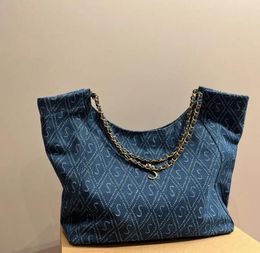 Fashion Designer Tote Luxury brand Women's denim chain Tote bag Giant capacity shopping bag tote