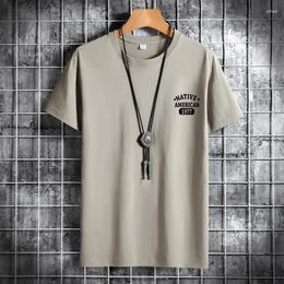 Men's T Shirts Short Sleeved T-shirt Pure Cotton Summer Round Neck Upper Garment Korean Version Loose Fitting Student