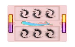 Natural False Lashes Short Faux Cils Eyelashes Set Magnet Eyeliner Long Lasting Eyelash Eye Beauty Tool Tweezers2380374