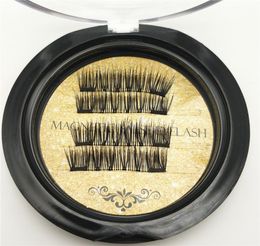 8 style quality Gold Double Magnetic Lashes 3D Mink Reusable Fasle Eyelash Without Glue 4pcs1pairs by dhl8823528