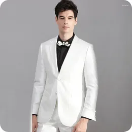 Men's Suits White Men For Wedding Groom Tuxedos Slim Fit Terno Masculino Peaked Lapel Man Blazers 2Piece Jacket Pants Costume Homme