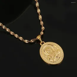 Pendant Necklaces Gold Colour Virgin Mary Necklace Trendy Goddess Catholic Bible Chain Jewellery