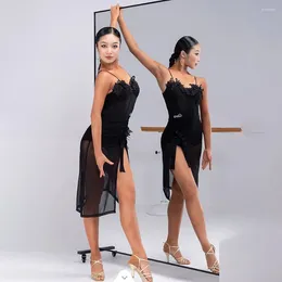 Stage Wear Bare Back Shoulder High Grade Design Female Latin Dance Dress For Women Performance Ballroom Dancing Costume NY02 355