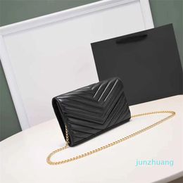 Designer Bag Gold Chain Leather Women's shoulder Bag clamshell front purse Women's cross bag Tote