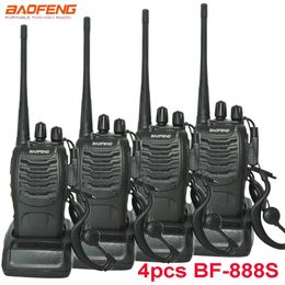 Walkie Talkie 4 Pcs/Set Original Baofeng BF888S Walkie Talkie BF-888s 5W 16CH UHF 400-470MHz BF 888S Walkie-talkie Two-way Radio Transceiver 231023