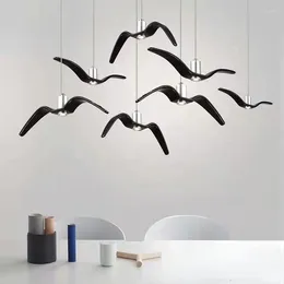 Pendant Lamps Nordic Restaurant Bar Seagull Chandelier Creative Clothes Shop Coffee Front Desk Decoration Bird Shaped