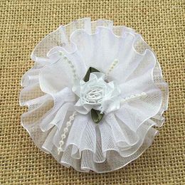 Hair Accessories 2pcs White Flowers Girls Elastic Seamless Ties Band Rope Ponytail Bracelets Hairband Headband Scrunchy