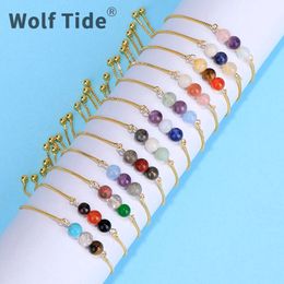 New Twelve Constellations Moonstone Beaded Bracelet Purple Crystal Moonlight Stone Combination Beads Bracelet Colourful Box Chain Bracelets Female Charms