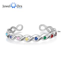 Pulseiras personalizadas com gravura personalizada, 8 nomes, manguito para mulheres, personalizado, infinito, amor, infinito, presentes de aniversário, mãe 231023