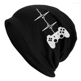 Berets Heartbeat Gamer Game Controller Caps Fashion Skullies Beanies Hat Unisex Men Women's Homme Winter Warm Bonnet Knitting Hats