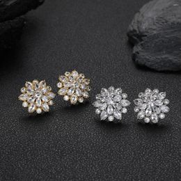 Stud Earrings Trendy Delicate Cubic Zirconia Earing Jewellery Top Quality Big Rose Gold Colour Earring For Women