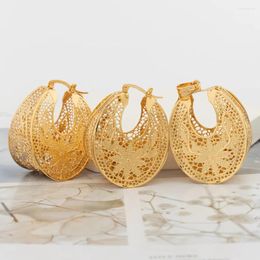 Necklace Earrings Set Dubai Gold Colour Jewellery Ladies Exquisite Hoop And Pendant Bride Accessory Charm Party