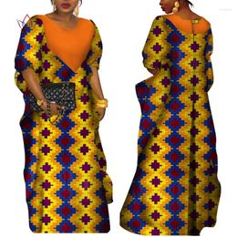 Ethnic Clothing African Traditional Wear For Women Casual Plus Size Loose Patchwork Maxi Dresses Elegant Long Dress 4XL Africa WY3700