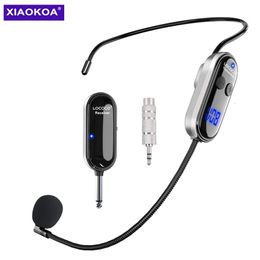 Walkie Talkie XIAOKOA Wireless Microphone Headset UHF Wireless Headset Handheld 2 in 1 Mic with LED Digital Display 165 ft Range Microphone 231023