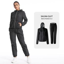 Other Sporting Goods Sauna Suit Women Loose Gym Clothing Sets for Sweating Weight Loss Female Sports Active Wear Slimming Full Body Tracksuit Fitness 231023