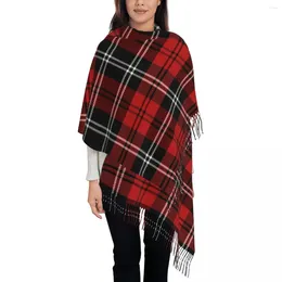 Scarves Tartan Plaid Scottish Cheque Scarf For Women Fall Winter Pashmina Shawls Wrap Christmas Year Long Large With Tassel