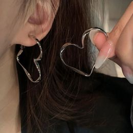 Heart Silver Colour Earring Set Cute Vintage Hoop Earrings for Women Circle Adjustable Trendy Fashion Jewerly Wholesale YME141