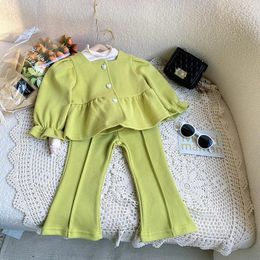 Clothing Sets Girls Designer Winter Autumn Clothes Baby Top Pants 2pcs Set Fashion Children Knitting Outfit For 1-8Years Kids Tracksuit