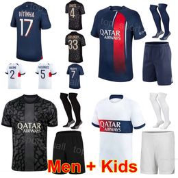 23/24 Club Team Soccer 2 Achraf Hakimi Jerseys Set 7 Kylian Mbappe 99 Gianluigi Donnarumma 11 Marco Asensio 10 Ousmane Dembele Kolo Muani Football Shirt Kits BaLi