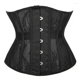 Bustiers & Corsets Women's Underbust Corset Short Waist Steel Boned Training Lace Shapewear Breathable Girdle