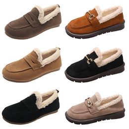 Cotton shoes fleece thickened women black brown Grey khaki leather casual fashion trend trainers outdoor sports