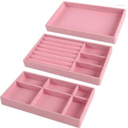 Jewelry Pouches Velvet Pink Display Stackable Exquisite Jewellery Holder Portable Ring Earrings Necklace Organizer Box