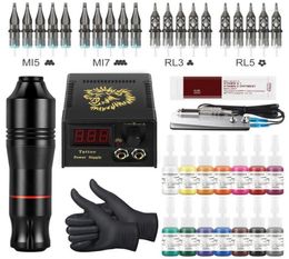 Tattoo Guns Kits Complete Machine Kit Professional Rotary Pen Set Cartridge Needles For Permanent Makeup Eyebrow Body ToolsTattoo8716889