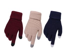 High-end explosion models Winter non-slip warm touch screen gloves Women Men Warm artificial wool Stretch Knit Mittens 2pcs a pair