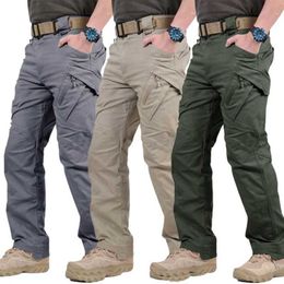 Men's Pants Outdoor Tactical Pants Men's Multi-Pockets Combat Training Pants Comfortable Breathable Waterproof Military Field Cargo Trousers