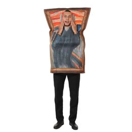 cosplay Eraspooky New Adult Funny the Scream Mural Unisex Sponge Jumpsuit Carnival Party Purim Fancy Dress Christmas Costumecosplay