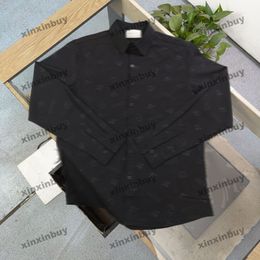 xinxinbuy Men designer Tee t shirt Letter jacquard Print short sleeve cotton women Black white M-3XL