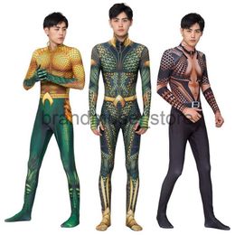 Theme Costume DC movie cartoon flesh Colour golden sea king Cosplay bodysuit Halloween role play costume J231024