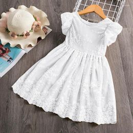 Girl Dresses Girls Summer Sleeveless Dress Wedding Party White Flower 3 4 5 6 7 8 Year Kids Lace Casual Princess Costume Tutu Vestido