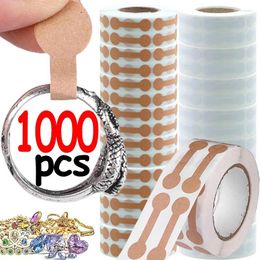 Jewelry Pouches 500/1000pcs Portable Price Tag Brown Self Adhesive Barbell Stickers DIY Necklace Tool Ring Bracelet Exhibitor Packaging